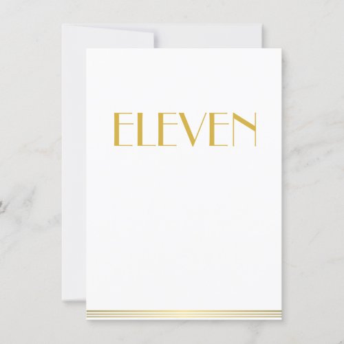 Gold And White Great Gatsby Wedding Table Cards