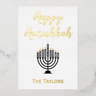 Gold and White Hanukkah Menorah