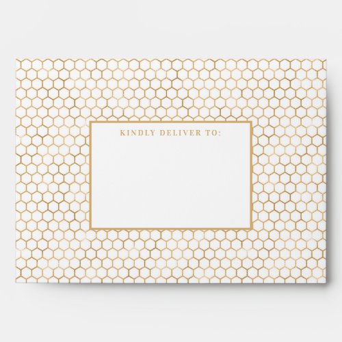 Gold and White Honeycomb Envelope