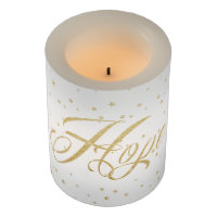 Gold and White Hope Flameless LED Candle