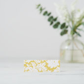 Gold and White Lace Skinny Business Card Template (Standing Front)