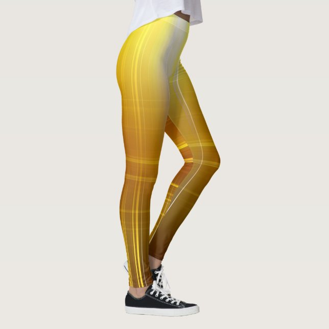 Gold And White Lines Leggings (Right)