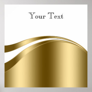 Gold and white lines poster