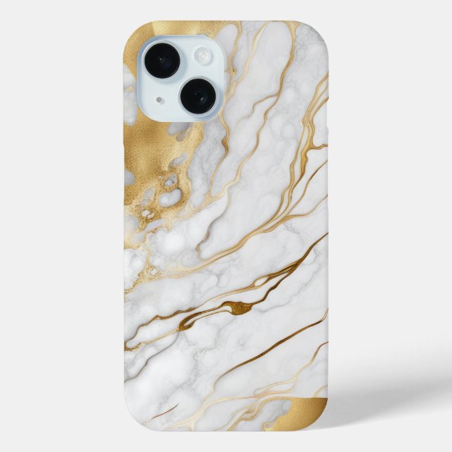 Gold and White Marble Abstract Case-Mate iPhone Case (Back)