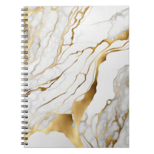 Gold and White Marble Abstract Notebook