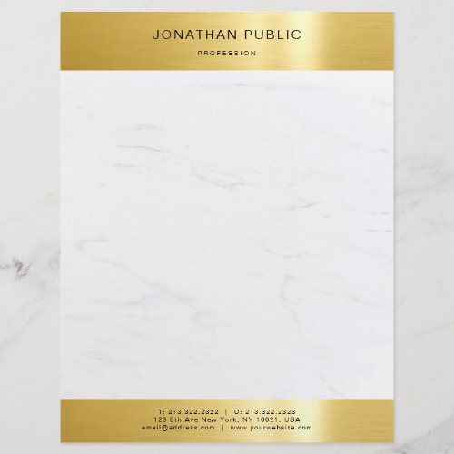 Gold And White Marble Elegant Modern Template Letterhead