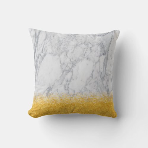 Gold and white marble Texture Outdoor Pillow
