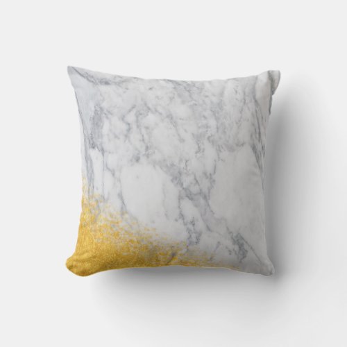 Gold and white marble Texture Outdoor Pillow