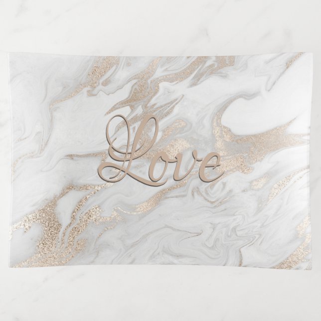 Gold and White Marbled Tinket tray (Front)