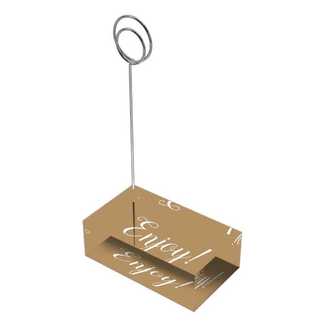 Gold and White Minimal Simple Place Card Holder (Corner)