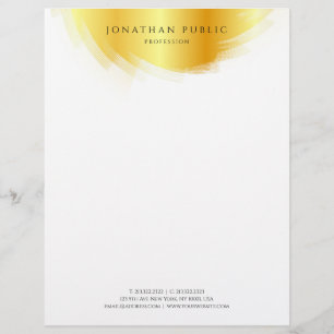Gold And White Modern Simple Template Elegant Letterhead