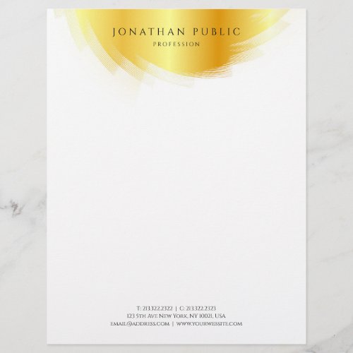 Gold And White Modern Simple Template Elegant Letterhead