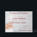 Gold and White Nail Artist Certificate<br><div class="desc">Gold and White Nail Artist Certificate</div>