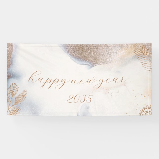 Gold and White New Years Banner (Horizontal)