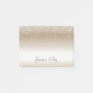 Gold and White Ombre Glittery Glitz Post-it Notes