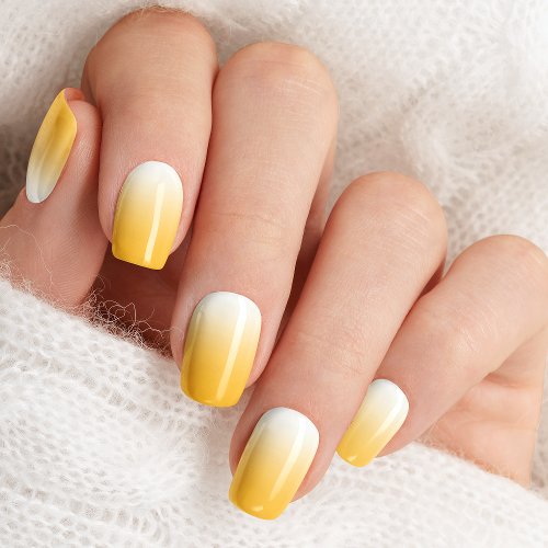 Gold And White Ombre Gradient Cute Minx Nail Art