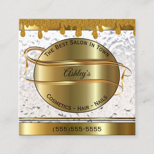 Gold And White Personalized Business Card