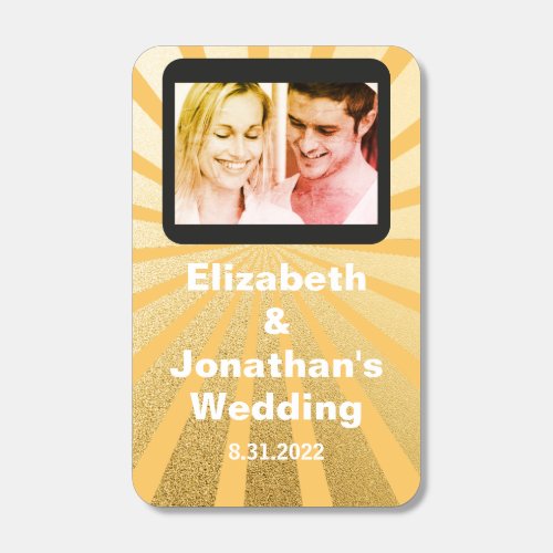 Gold and White Photo Retro Wooden Favors Matchboxes