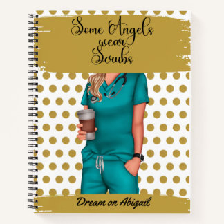 Gold and White Polka Dot  Notebook