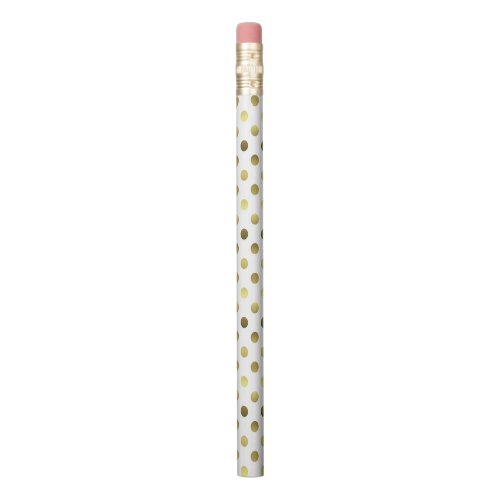 Gold and White Polka Dot Pencil