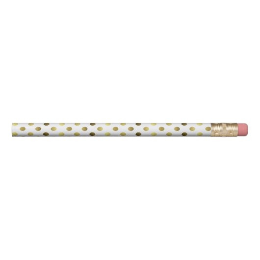 Gold and White Polka Dot Pencil (Rotated 270)