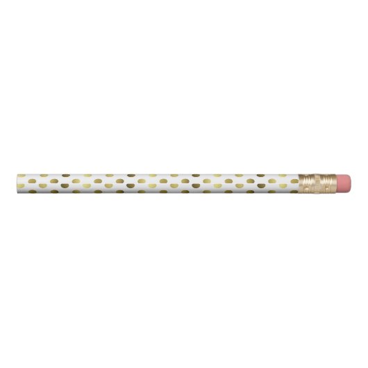 Gold and White Polka Dot Pencil (Back)