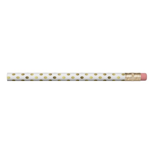 Gold and White Polka Dot Pencil (Rotated 90)