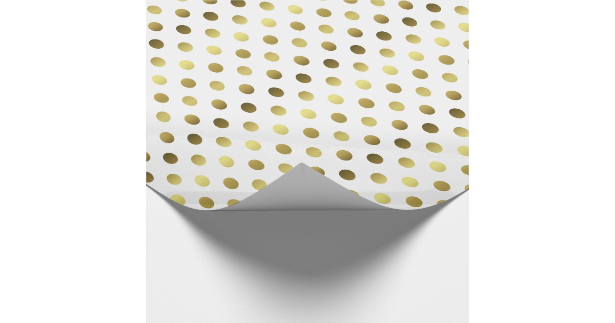 Gold and White Polka Dot Wrapping Paper | Zazzle