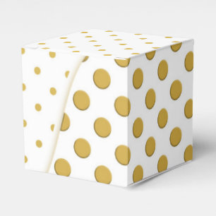 Gold and White Polka Dots Modern Art Favor Boxes