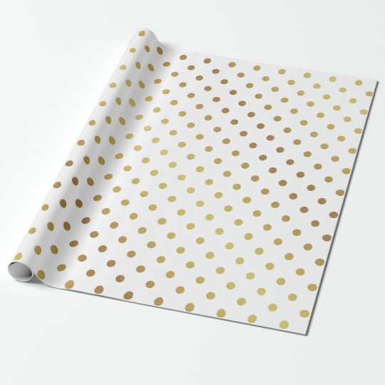 Gold and White Polka Dots Wrapping Paper | Zazzle.com
