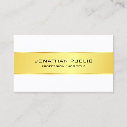 Gold And White Professional Modern Elegant Business Card