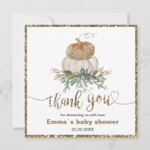 Gold and White Pumpkins Fall thank you