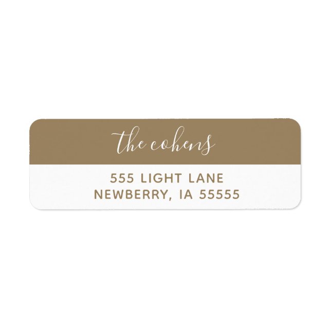 Gold and White Return Address Labels (Front)