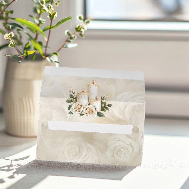 Gold and White Roses Arch Frame Candlelight Envelope (Creator Uploaded)