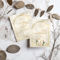 Gold and White Roses Arch Frame Candlelight