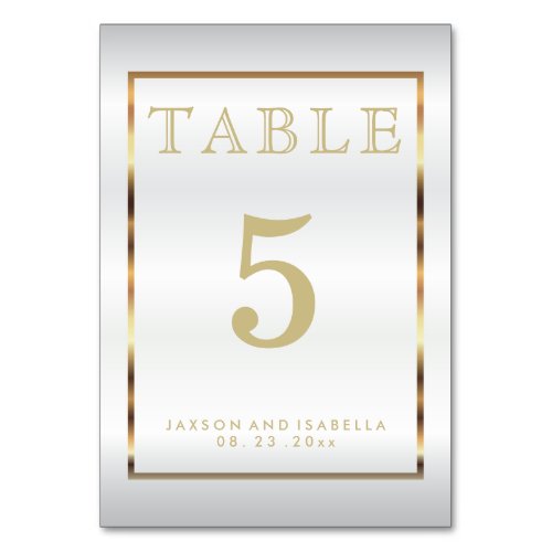 Gold and White Satin _ Table Card