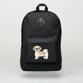 Gold And White Shih Tzu Cute Cartoon Dog Port Authority® Backpack