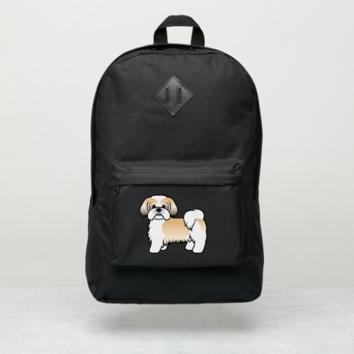 Gold And White Shih Tzu Cute Cartoon Dog Port Authority Backpack