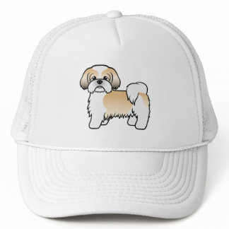Gold And White Shih Tzu Cute Cartoon Dog Trucker Hat
