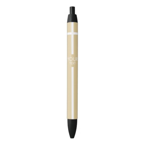 Gold and White Simple Cross Black Ink Pen