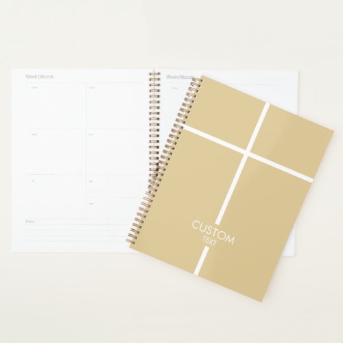Gold and White Simple Cross Planner