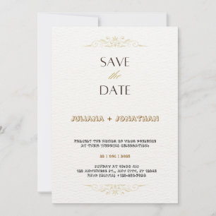 Gold and White Simple Minimalist Wedding Invitatio Invitation