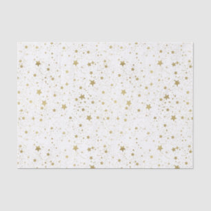 Gold and White Sparkling Stars Tissue Paper