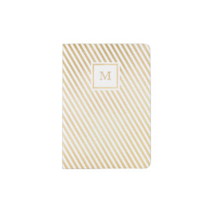 Gold and white striped Passport Holder