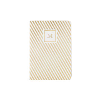 Gold and white striped Passport Holder