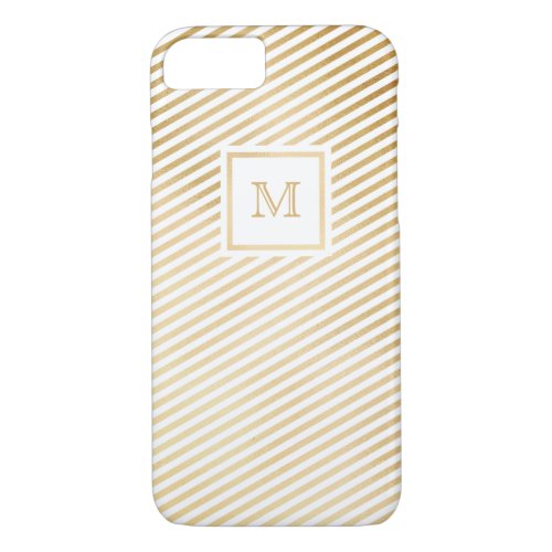 Gold and white striped Phone case