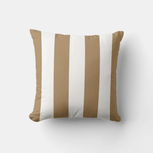 Gold and White Striped Throw Pillow
