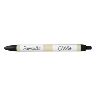 Gold and white stripes pen