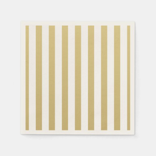 Gold and White Stripes _ Standard Cocktail Napkins