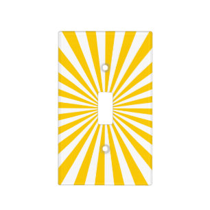 Gold and White Sunburst Pattern Light Switch Cover